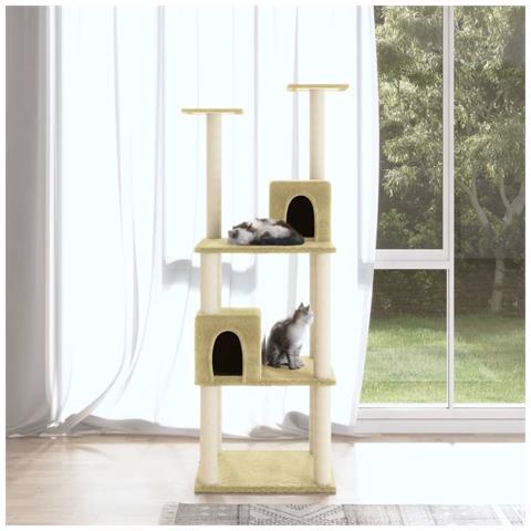 Lusso Casadino -  Albero Per Gatti Con Tiragraffi In Sisal Crema 141 Cm - Foto 8