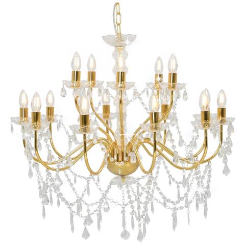 Lusso Casadino - Lampadario A 2 Livelli Dorato 15 Lampadine E14 - Foto 2