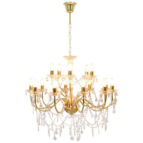 Lusso Casadino - Lampadario A 2 Livelli Dorato 15 Lampadine E14 - Foto 1