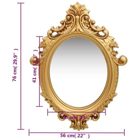 Specchio Da Parete Stile Castello 56x76 Cm Oro - Foto 5