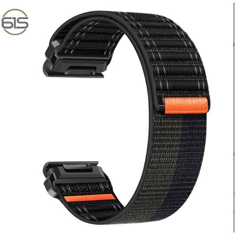 Cinturino Per Orologio In Nylon Per Garmin Fenix 8/5/6/7x Pro /epix 935/965 Black + Light Gray 26 Millimetri - Foto 1