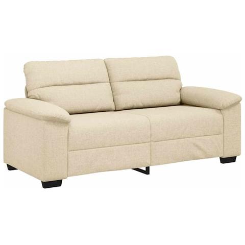 Divano a 2 Posti Crema 140 cm in Tessuto - Foto 1