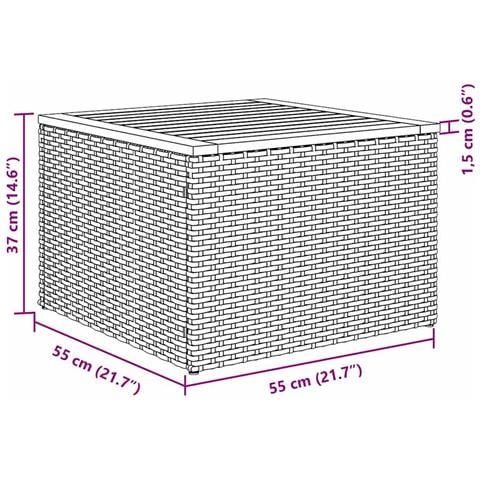 Set Divano da Giardino 5 Pezzi con Cuscini Beige Rattan Polietilene Acacia - Foto 9