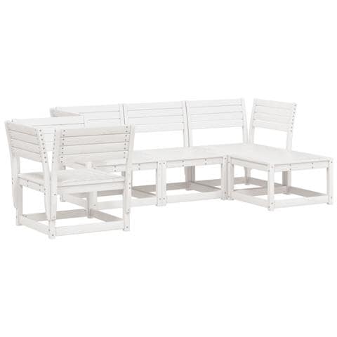 Set Salotto da Giardino 5 pz Bianco in Legno Massello di Pino - Foto 1