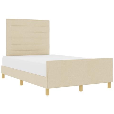 letto in tessuto crema  140x190 cm - Foto 1