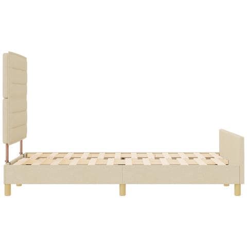 letto in tessuto crema  140x190 cm - Foto 9