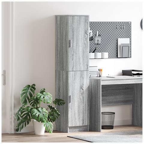 Credenza Grigio sonoma MDF Medio Mobile per Buffet Rettangolare - Foto 2