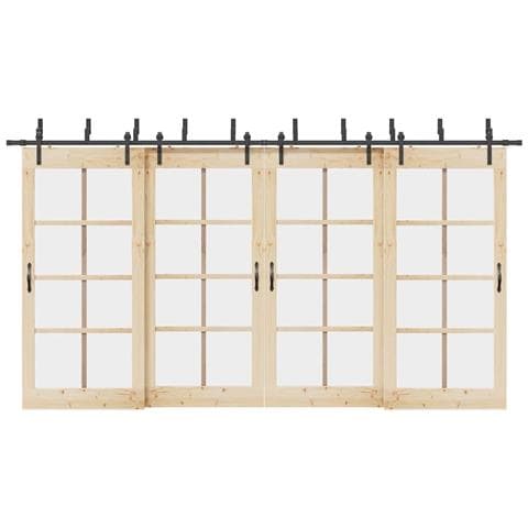 Kit di Binari per Porte Scorrevoli 427 cm Acciaio Nero - Foto 2