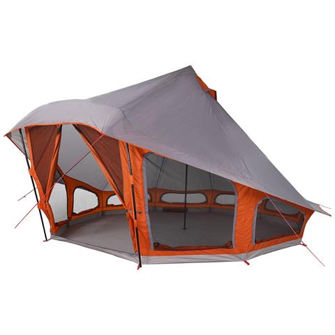 Tenda Familiare Tipi in Grigio e Arancione per 10 Persone - Impermeabile - Foto 1