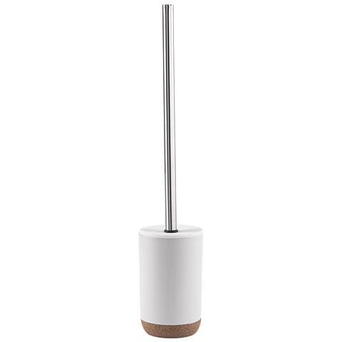 Scopino Wc Con Ciuffo In Setole D'appoggio In Ceramica E Sughero Il33 Serie Ilary Bianco - Foto 1