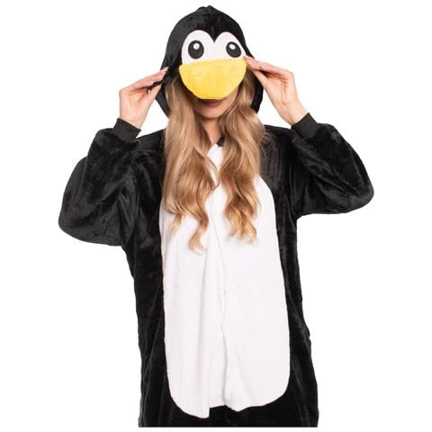 Pigiama Da Donna Tuta Kigurumi Onesie Costume Pinguino Nero 165-175 L - Foto 2