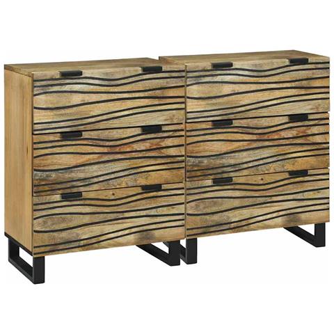 Sideboards con cassetto 2 pcs Marrone 60 x 33.5 x 75 cm - Foto 1