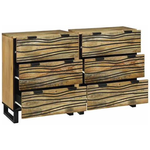 Sideboards con cassetto 2 pcs Marrone 60 x 33.5 x 75 cm - Foto 2