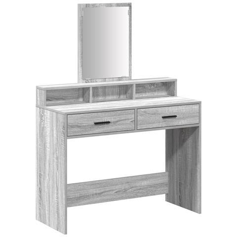 Tavolo da trucco con cassetti Grigio Sonoma 100x41x140 cm - Foto 1