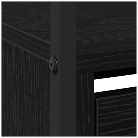 Mobile per scarpe con 4 cassetti a ribalta Rovere nero 100x34x112 cm - Foto 9