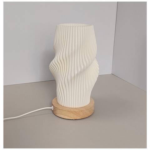Lampada Da Scrivania Usb Dimmable Con Base In Legno Nordico - Luce Notturna Da Comodino - Foto 2