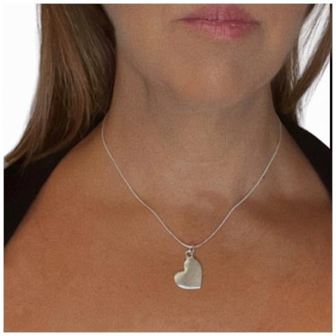 Catena Con Ciondolo A Forma Di Cuore Placcato In Argento Sterling - Foto 2