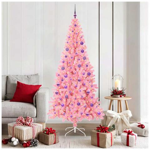 Albero di Natale con 300 LED con supporto Rosa 180 cm PVC - Foto 2