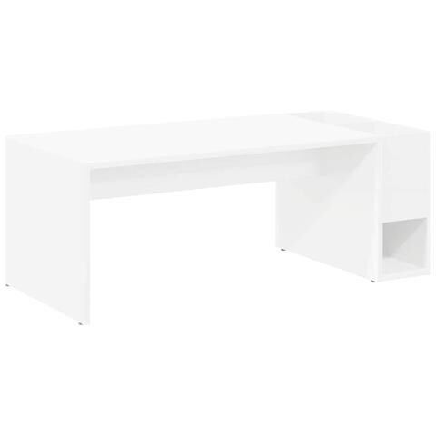 Tavolino da salotto Bianco 101,5 x 50 x 37 cm Legno multistrato - Foto 1