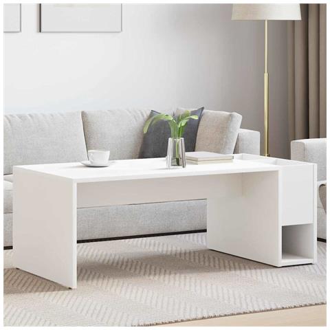 Tavolino da salotto Bianco 101,5 x 50 x 37 cm Legno multistrato - Foto 2