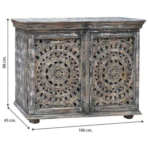 Tavolino Da Ingresso In Legno Artigianale 106x45x88h Cm - Foto 3