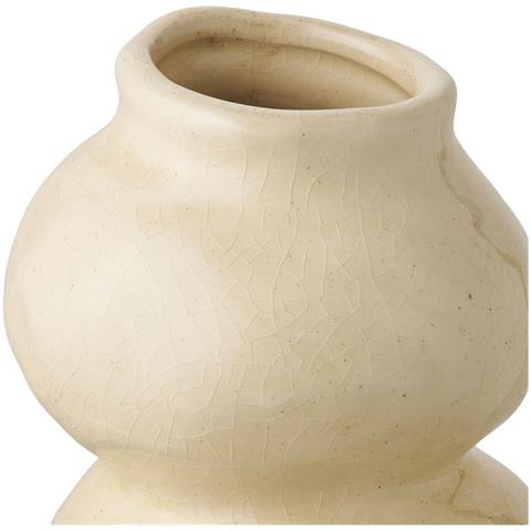 Vaso In Ceramica Beige A Due Sfere Sovrapposte Ø10,5x19,5 Cm - Foto 2