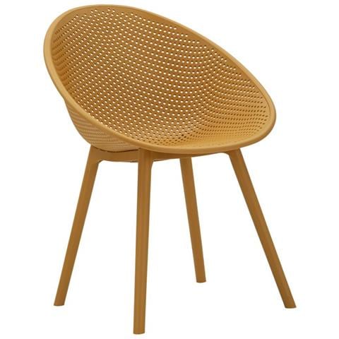 Sedia Ibiza In Plastica Senape — Set Di 2 Pezzi - Foto 1