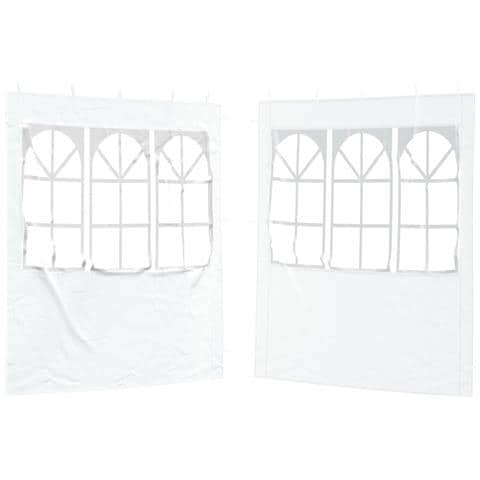 Parete per tenda da festa 2 pcs 200 x 195 cm Bianco - Foto 1