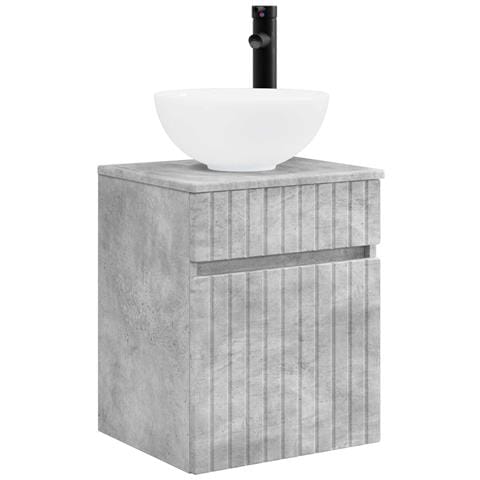 Mobile lavabo da parete Grigio Cemento 39 x 41 x 64,5 cm - Foto 1