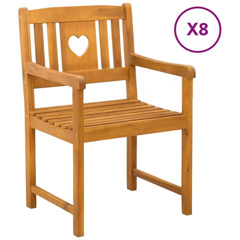 Panchina da esterno 8 pcs Naturale 56 x 55,5 x 90 cm - Foto 1