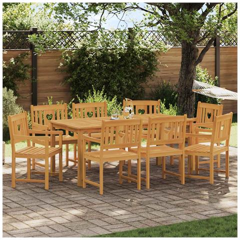 Panchina da esterno 8 pcs Naturale 56 x 55,5 x 90 cm - Foto 2