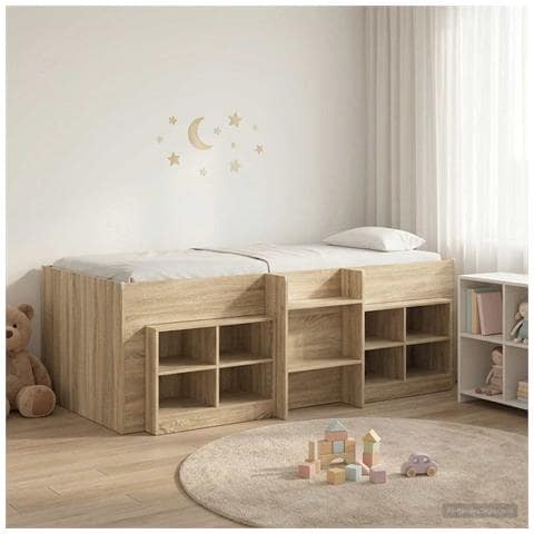 Struttura Letto Loft con Mobile 3 pz Rovere Sonoma - Foto 2