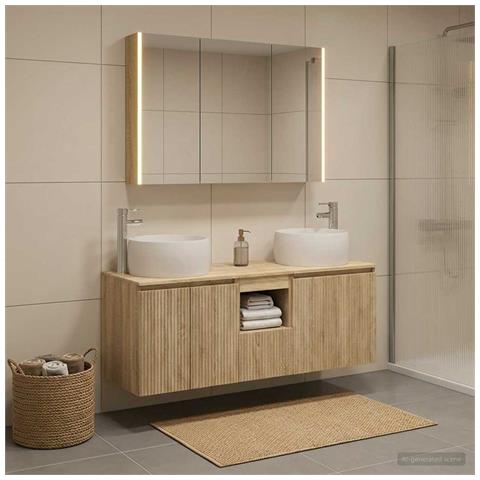 Set di Armadi da Bagno 4 pcs Rovere Sonoma Legno ingegnerizzato - Foto 2