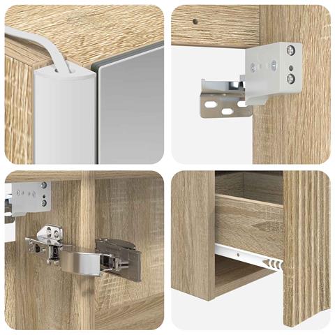 Set di Armadi da Bagno 4 pcs Rovere Sonoma Legno ingegnerizzato - Foto 9