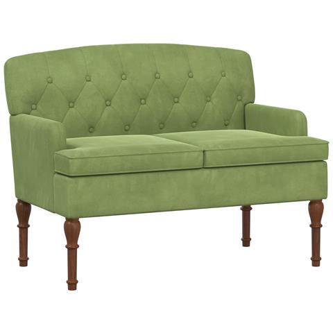 Loveseat con bottoni imbottiti Verde chiaro 111 x 65 x 79 cm - Foto 1