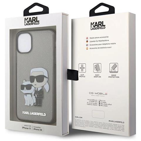 Karl Lagerfeld Klhcn61hnkctgk Custodia Iphone 11 / Xr 6.1 Nera /nera Gliter Karl&choupette - Foto 1