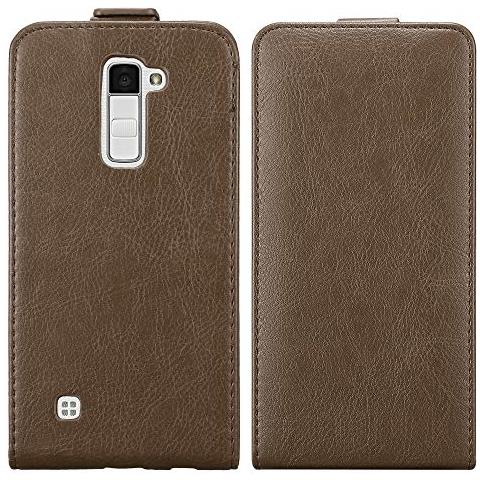 Custodia Compatibile Con Lg K10 2016 In Bruno Caffè - Coperchio Protettivo In Design Flip Con Chiusura Magnetica - Foto 2