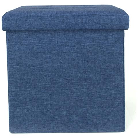 Pouf Contenitore Imbottito Pieghevole Modello Liner Colore Blue Jeans - Foto 1