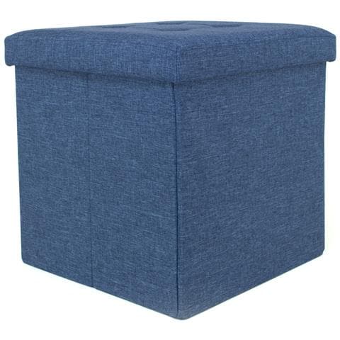 Pouf Contenitore Imbottito Pieghevole Modello Liner Colore Blue Jeans - Foto 6