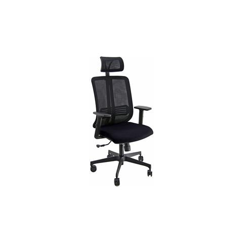 Poltrona Ergonomica Vertigo Nero / nero No Flame Con Poggiatesta E Braccioli - Foto 1