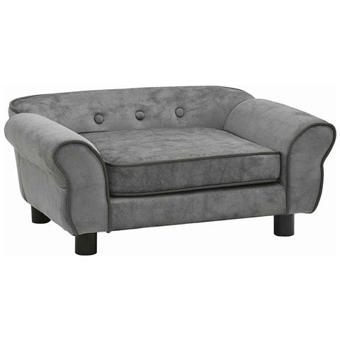 Divano per Cani Grigio Scuro 72x45x30 cm in Peluche - Foto 1