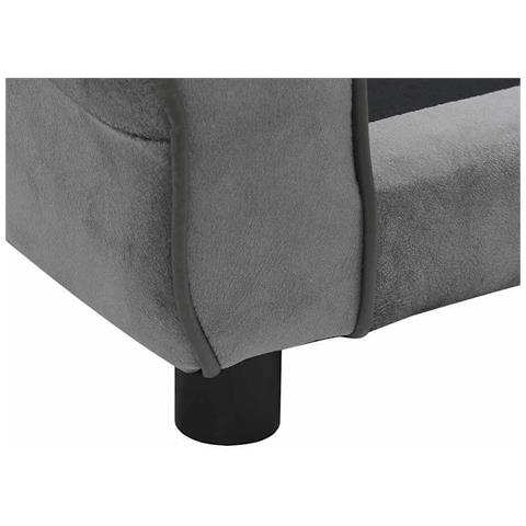 Divano per Cani Grigio Scuro 72x45x30 cm in Peluche - Foto 9