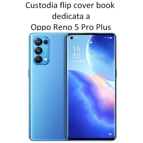 Maxy Custodia Book Orizzontale Silicone Case Per Oppo Reno5 Pro+ 5g Black - Foto 2