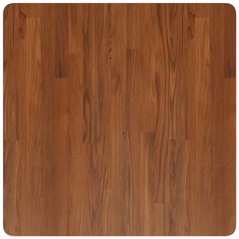 Piano Tavolo Quadrato Marrone Scuro 70x70x2,5cm Rovere Trattato - Foto 2