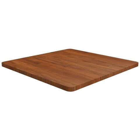 Piano Tavolo Quadrato Marrone Scuro 70x70x2,5cm Rovere Trattato - Foto 1