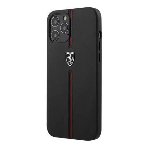 Ferrari Hard Cover Leather Nylon Stripe Black, Off Track Fr Apple Iphone 12 Pro Max, Feomshcp12lbk (feomshcp12lbk) - Foto 1