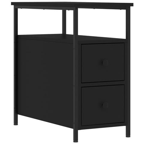 Comodino Nero 30x60x60 Cm In Legno Multistrato - Foto 1