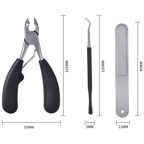 Set Tagliaunghie Da 3 Pezzi Con Tagliaunghie E Lima Per Unghie Spingi Cuticole Multicolore - Foto 4