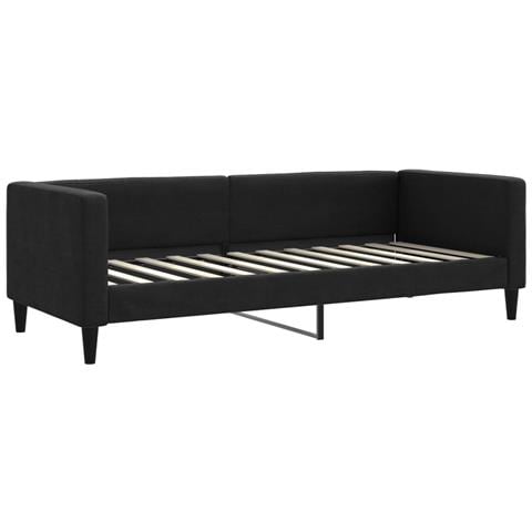 Divano Letto Estraibile Con Materassi Nero 80x200 Cm Tessuto - Foto 2