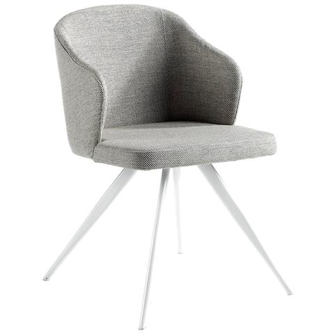 Ángel Cerdá Poltrona Moderna In Tessuto Grigio Con Profili Neri E Base In Acciaio – 70x90x102 Cm - 6